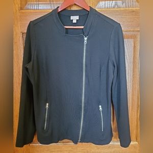 J. Jill Black Zip-Up Jacket